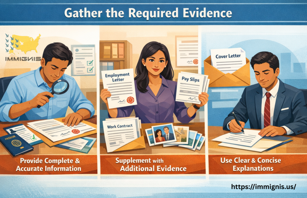 "Request for Evidence: Clear steps to gather supporting documents"