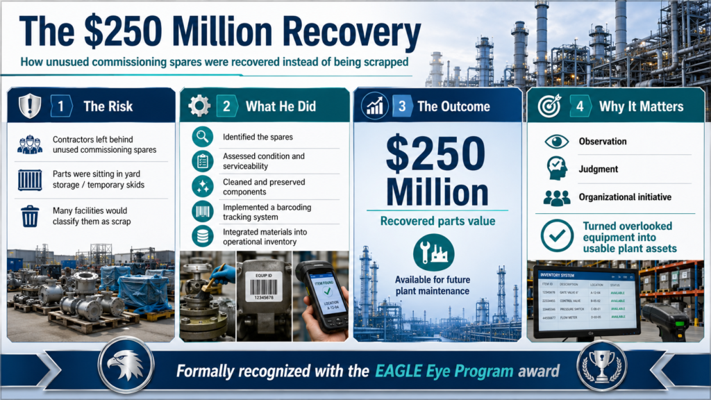 EB-2 NIW for Mechanical Engineers showing $250M LNG spare-parts recovery and Eagle Eye Program recognition.