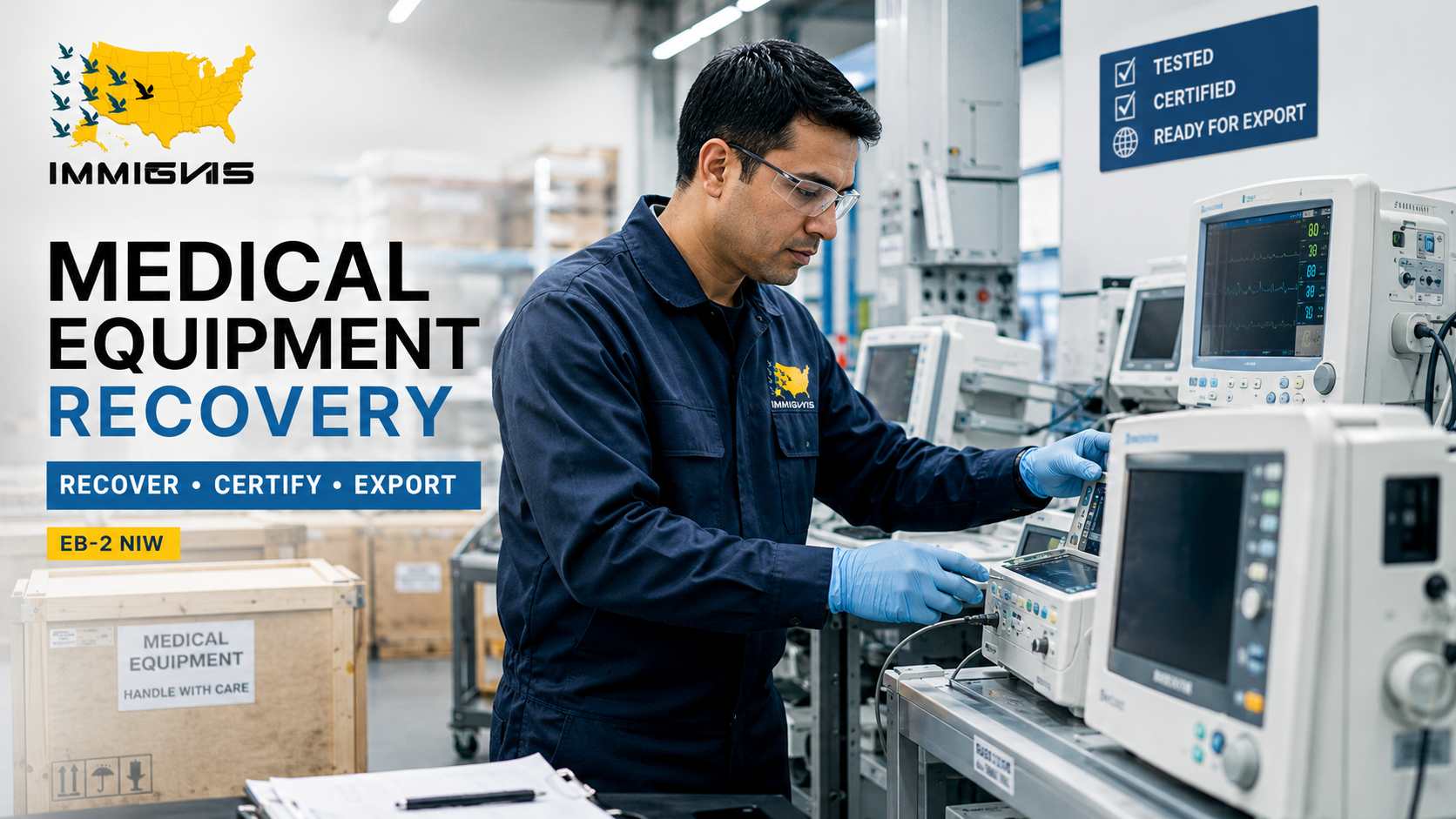 EB-2 NIW biomedical engineer approved - medical equipment recovery export enterprise NHS