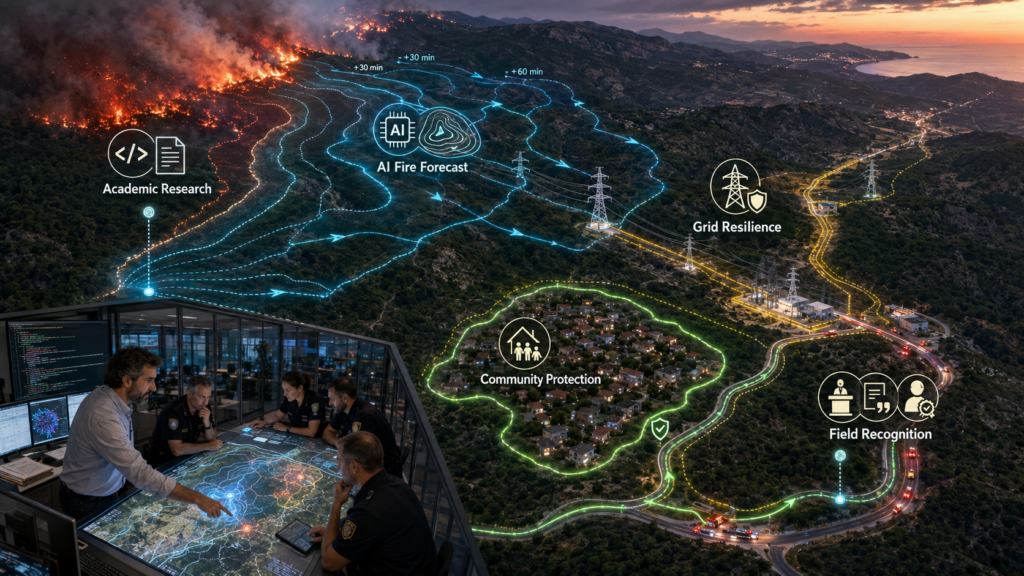 EB-1A wildfire risk modeler using AI forecasting