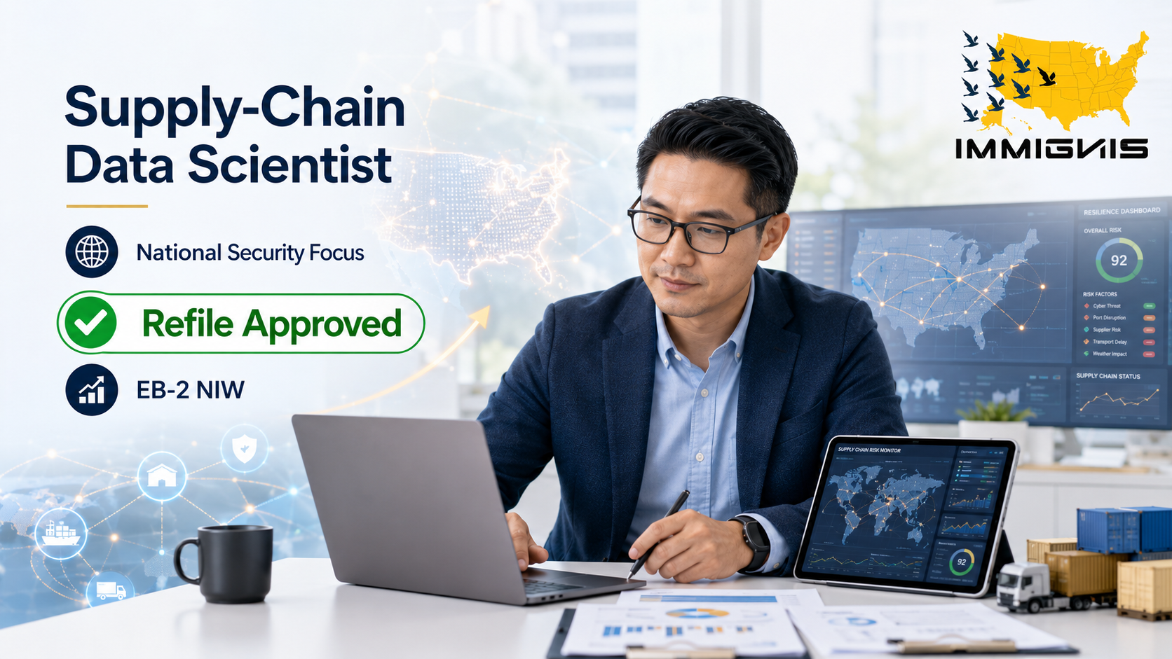 EB-2 NIW supply chain data scientist approved on refile - Indonesian AI pharma semiconductor Singapore