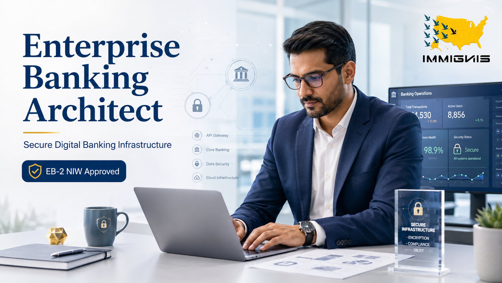 EB-2 NIW Visa for secure banking architect