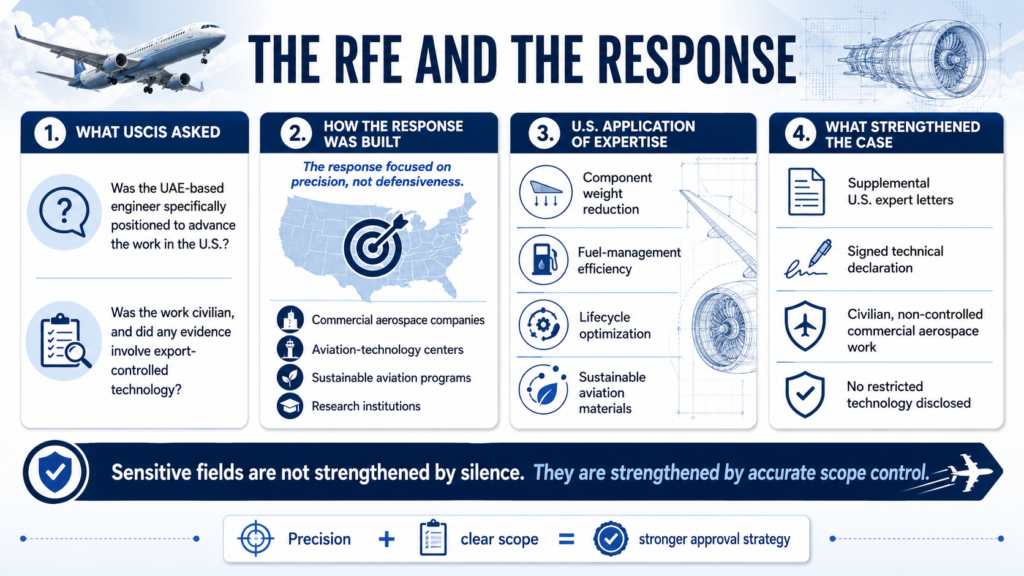NIW aerospace engineer RFE response chart