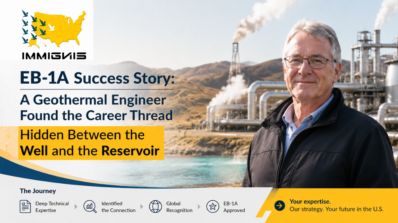 New Zealand geothermal engineer approved for EB-1A based on geothermal drilling, reservoir management, and renewable energy expertise
