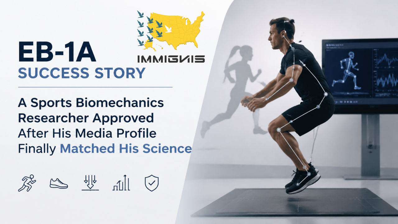 EB-1A sports biomechanics researcher specializing in injury prevention and athlete movement analysis