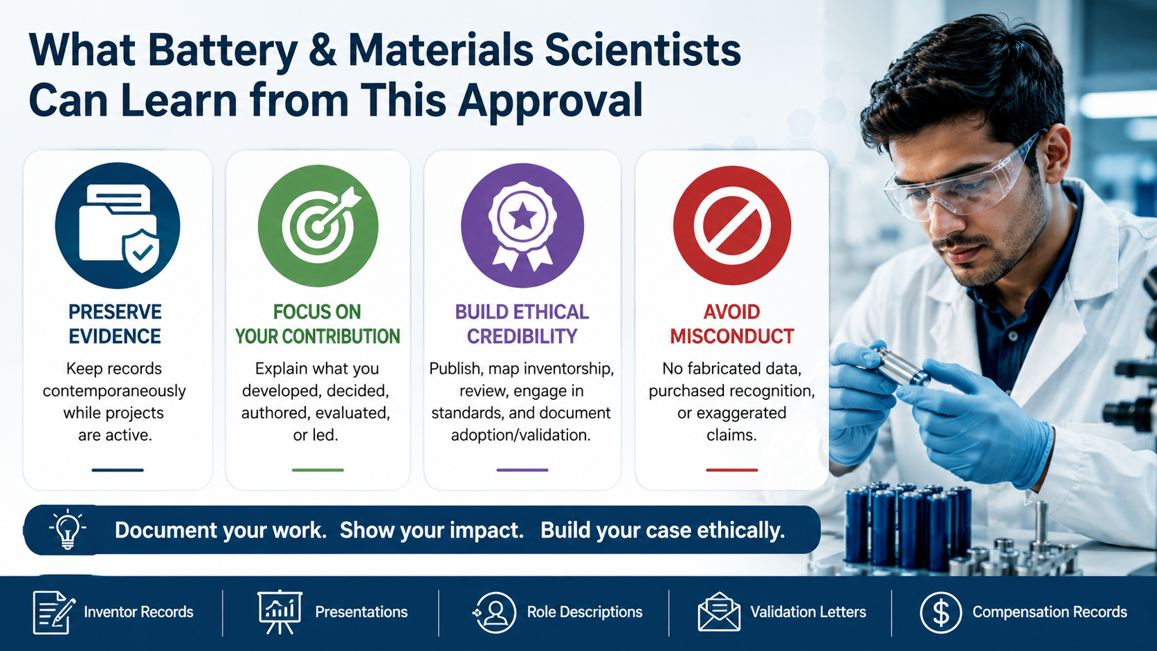 Electrochemist demonstrating hydrometallurgical battery recycling methods with critical minerals recovery supporting a Nigerian Battery Recycling Electrochemist EB-1A case.