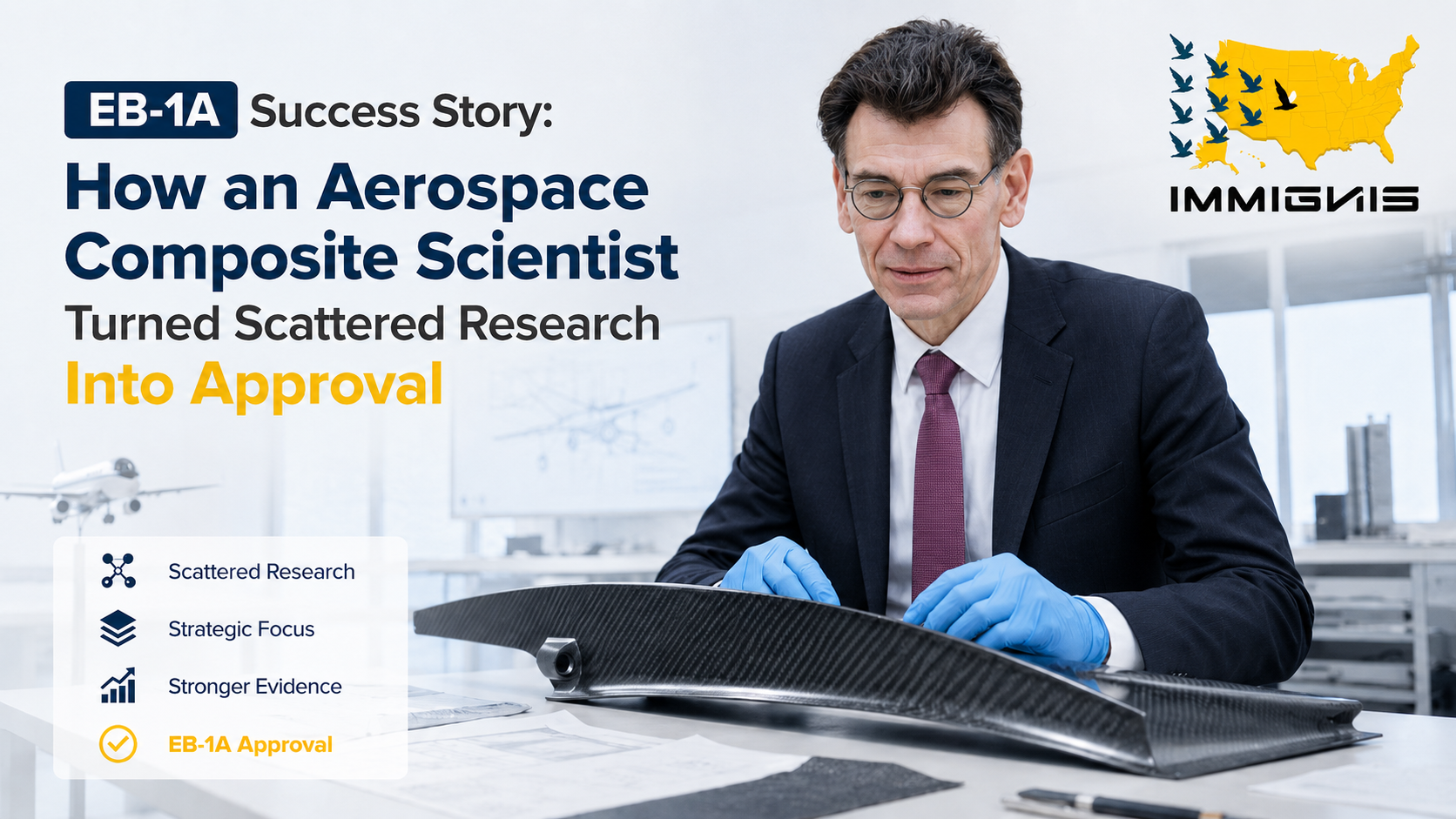 EB-1A aerospace composite scientist approval and aircraft repair validation profile building