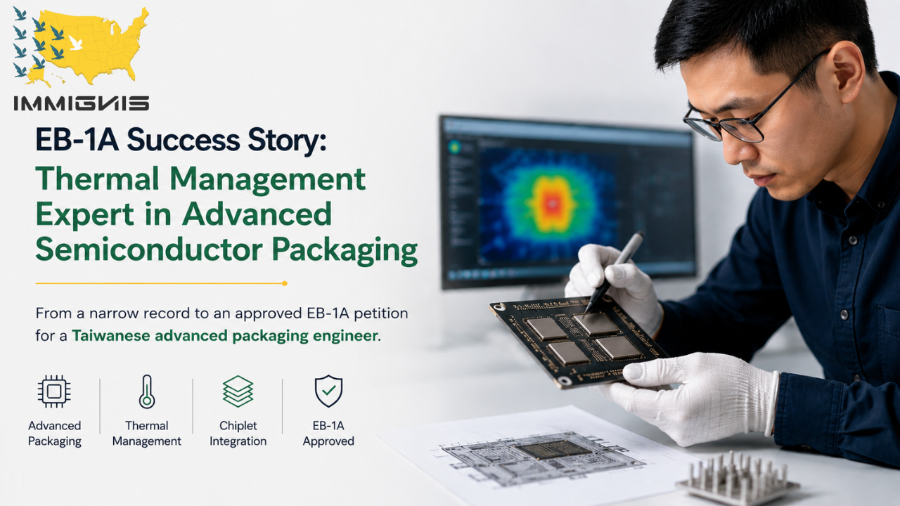 EB-1A for Semiconductor Engineers success story in chiplet thermal management