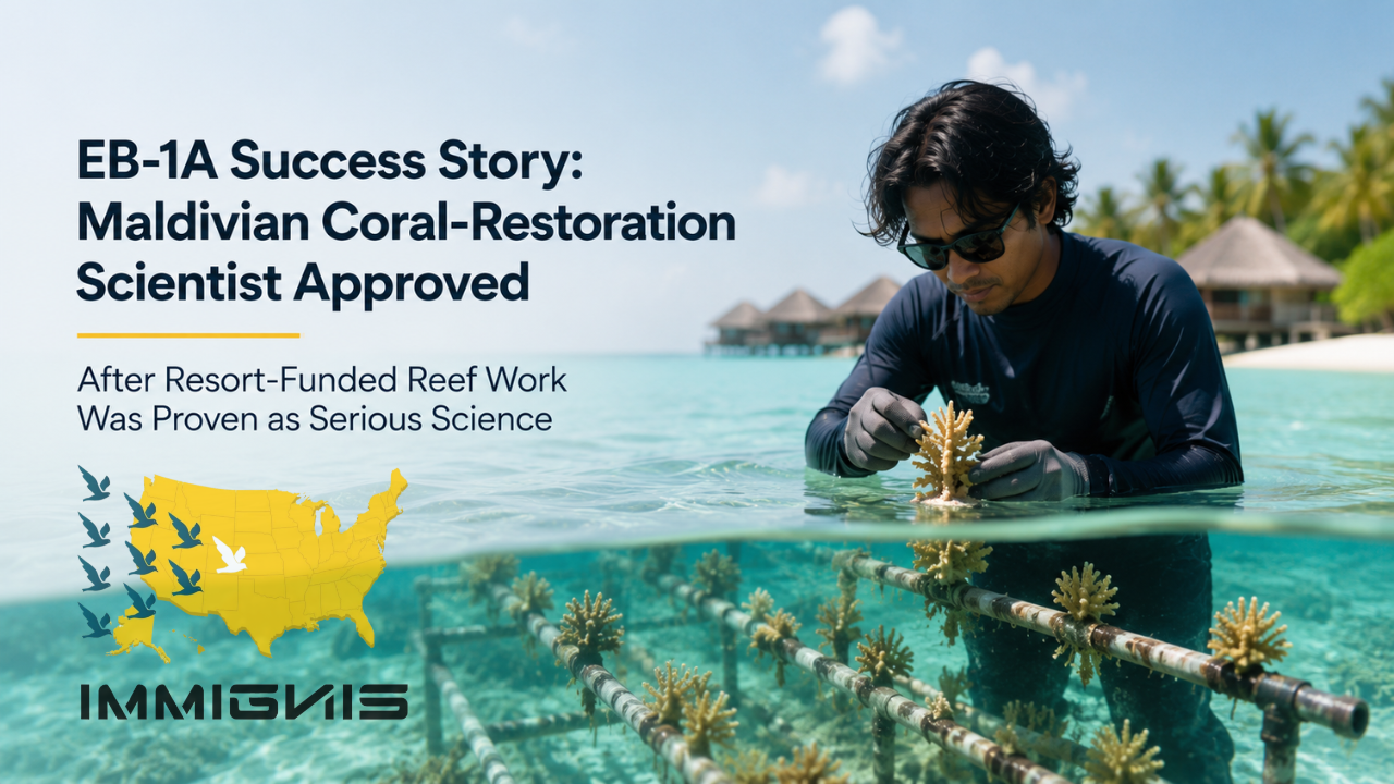Maldivian coral restoration scientist examining healthy coral reefs during an underwater research project, highlighting Maldivian Coral Restoration Scientist expertise.