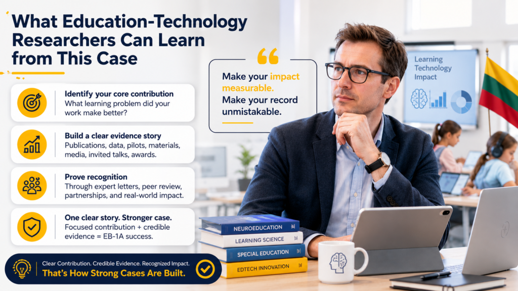 EB-1A Neuroeducation Technology Researcher using adaptive learning technology in inclusive education