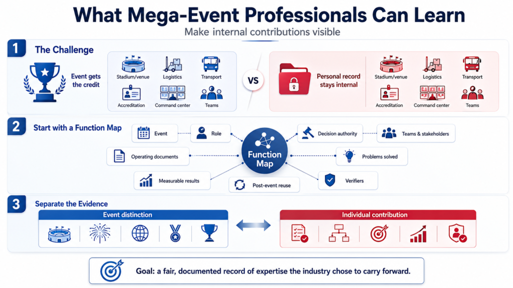EB-1A Sports Event Operations Executive learning infographic