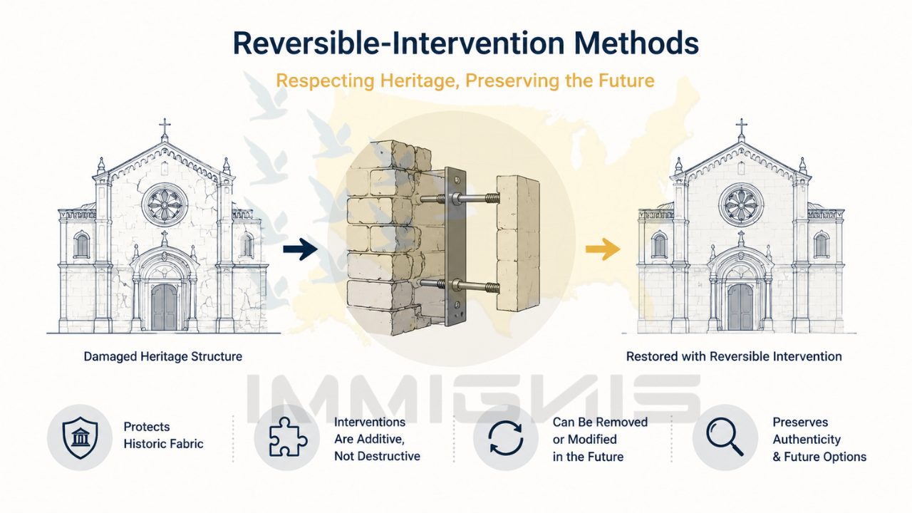 EB-1A Heritage Restoration Architect restoration methods infographic.