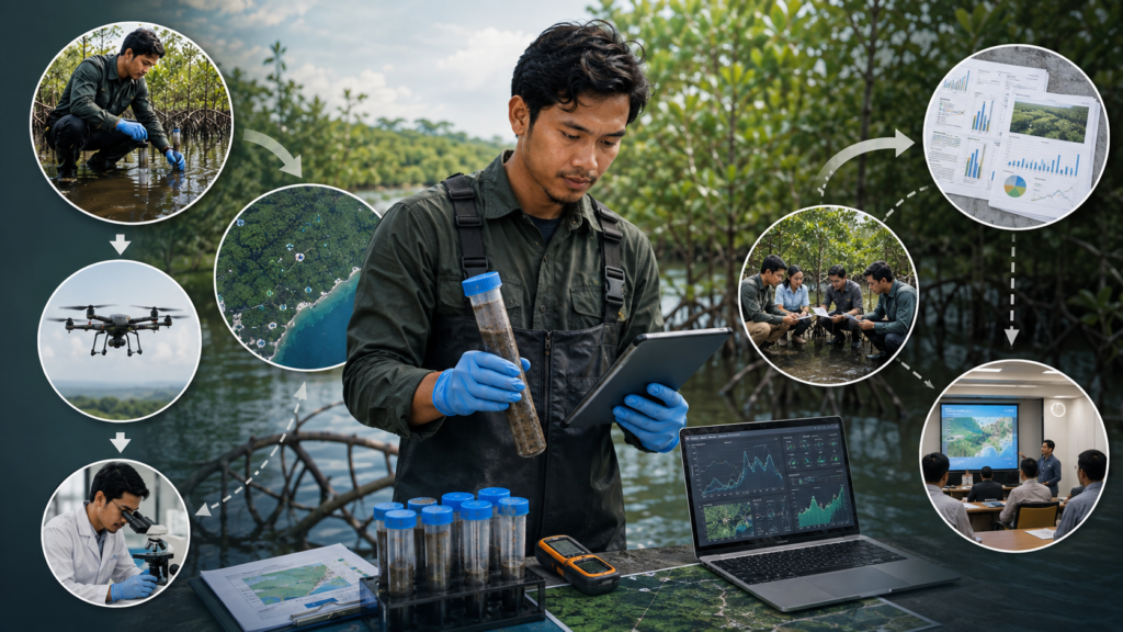 Blue carbon scientist EB-1A field dataset evidence