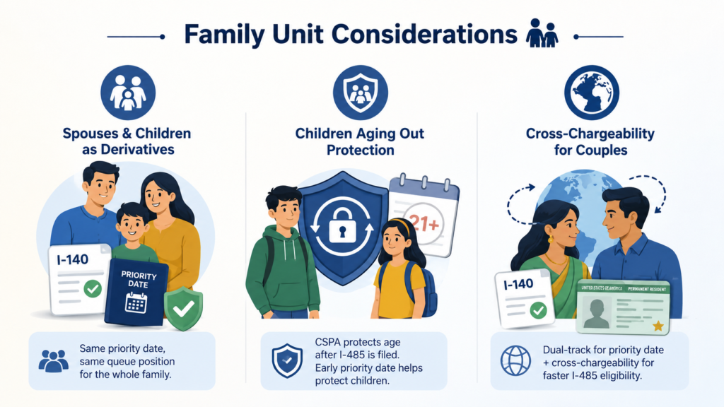 Family unit considerations for EB-1A and NIW applicants