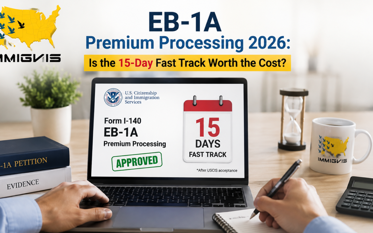 EB-1A Premium Processing 2026 with 15-day fast track.