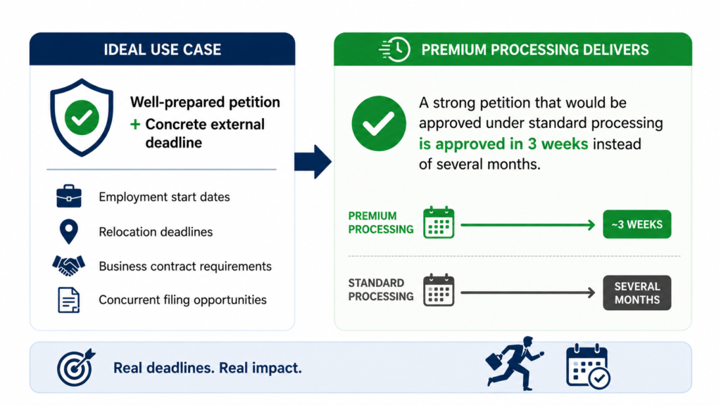 Premium processing for strong I-140 petitions with external deadlines