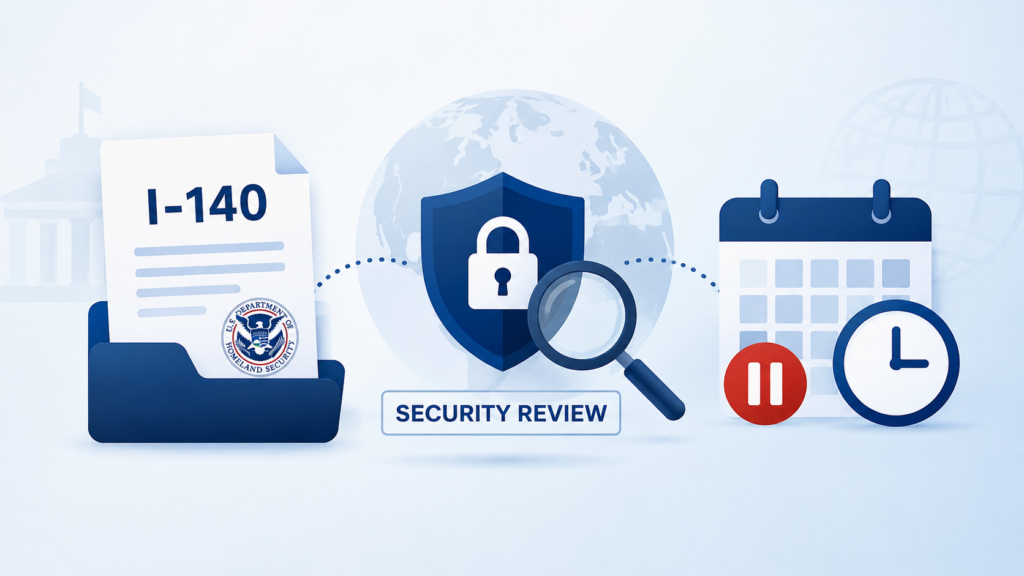 I-140 security review with paused premium processing timeline