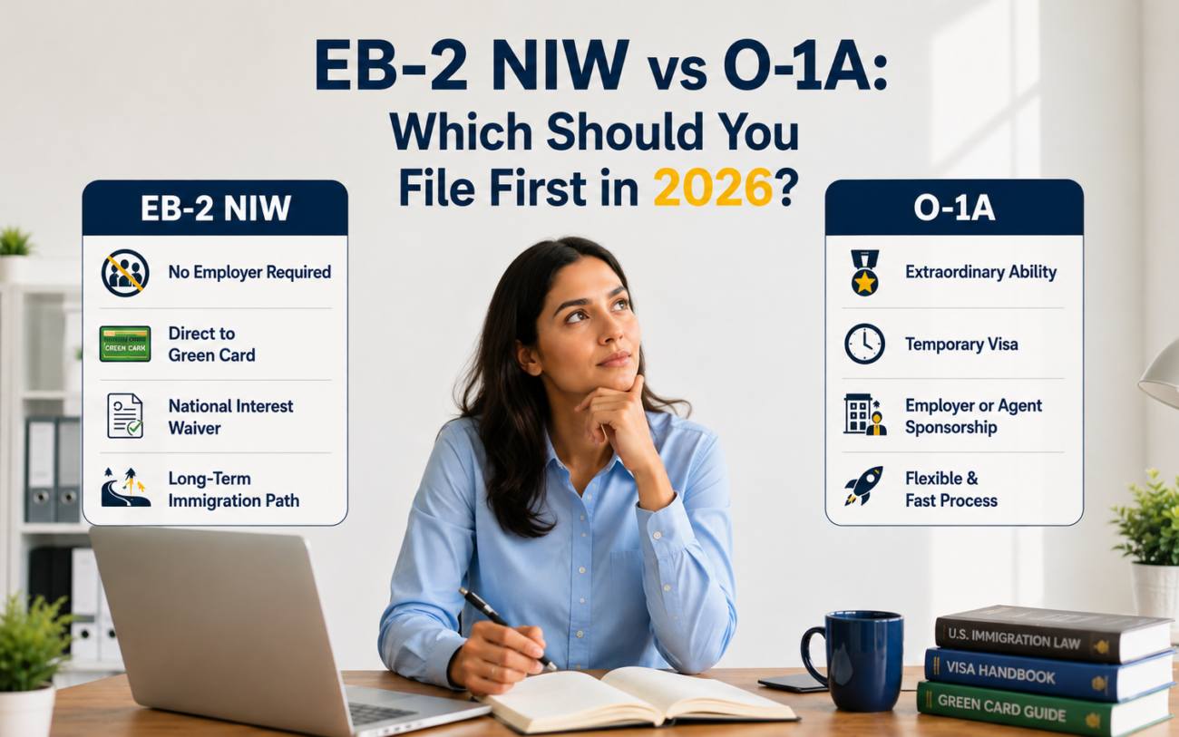 EB-2 NIW vs O-1A visa comparison for 2026
